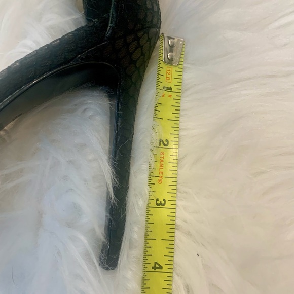 NICHOLAS Black Snakeskin Strappy Stiletto Sandals - Picture 10 of 12